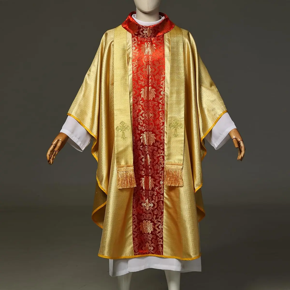 BLESSUME Concuramentos florais jacquard casacos de sacerdote católico