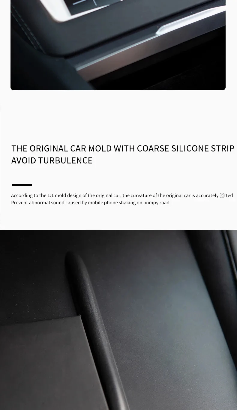 Heenvn Für Tesla Model 3 Highland 2024-2026 Kabelloses Ladepad Silikon Staubdichte Mittelkonsolen-Ladematte Auto-Zubehör – Detail 4