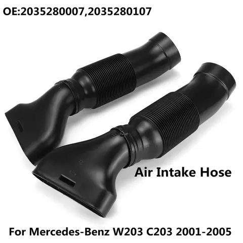 자동차 공기 흡입 덕트 호스 흡입 매니폴드, 메르세데스 벤츠 W203 C320 C240 2001-2005 쌍 공기 흡입 파이프, 자동차 부품 액세서리