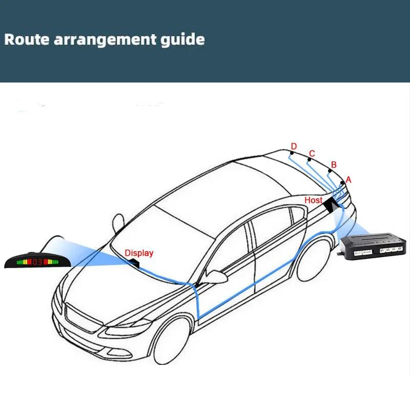 For BMW Saleen Mitsubishi Car Parking Sensor Car Parking Kit LED Display 4 Sensors 22mm Backlight Reverse Radar Monitor System