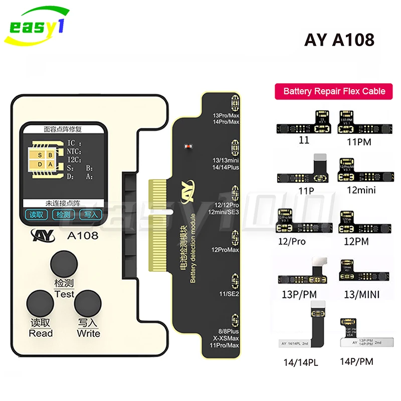 A108 Battery Repair Module Flex Cable for iPhone 11-14 No Soldering Required Removes Non-Genuine Battery Warnings Health Issues