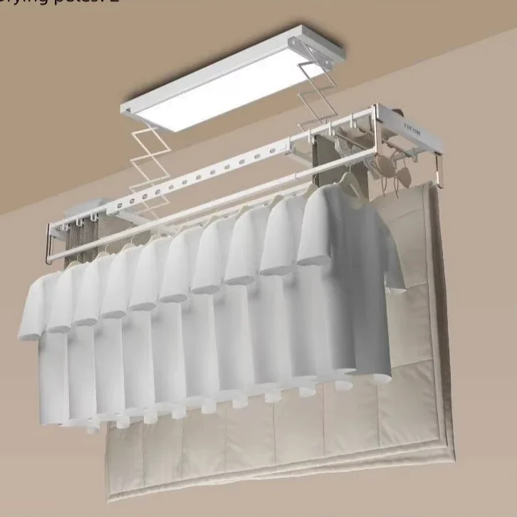 Smart Drying Rack With Electric Clothes Drying Rack and Built-In Light for Better Visibility While Drying