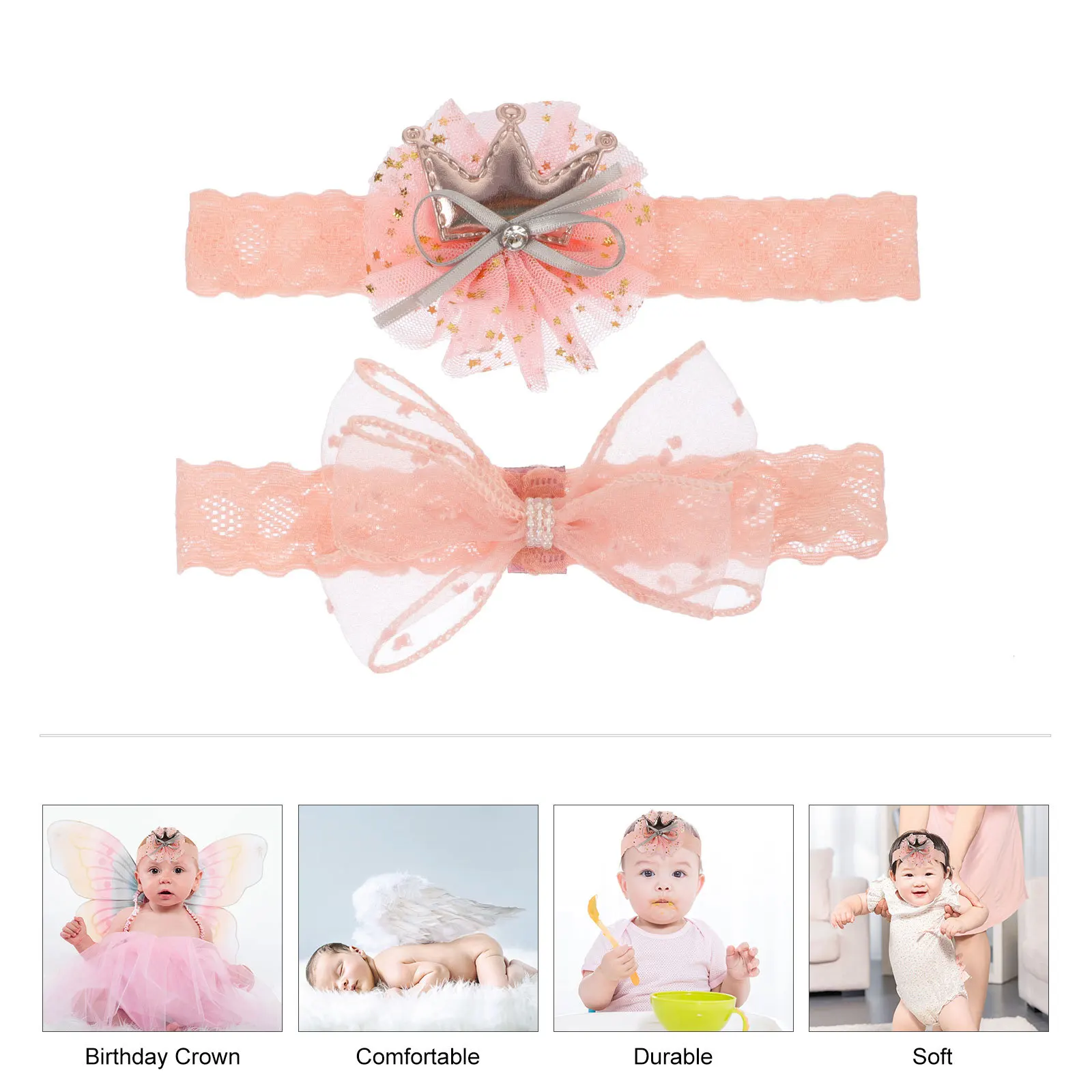 

3Pcs Newborn Photography Sets Baby Socks Lace Headbands Photo Props Soft Skin Friendly Outfit Newborn Photography Props