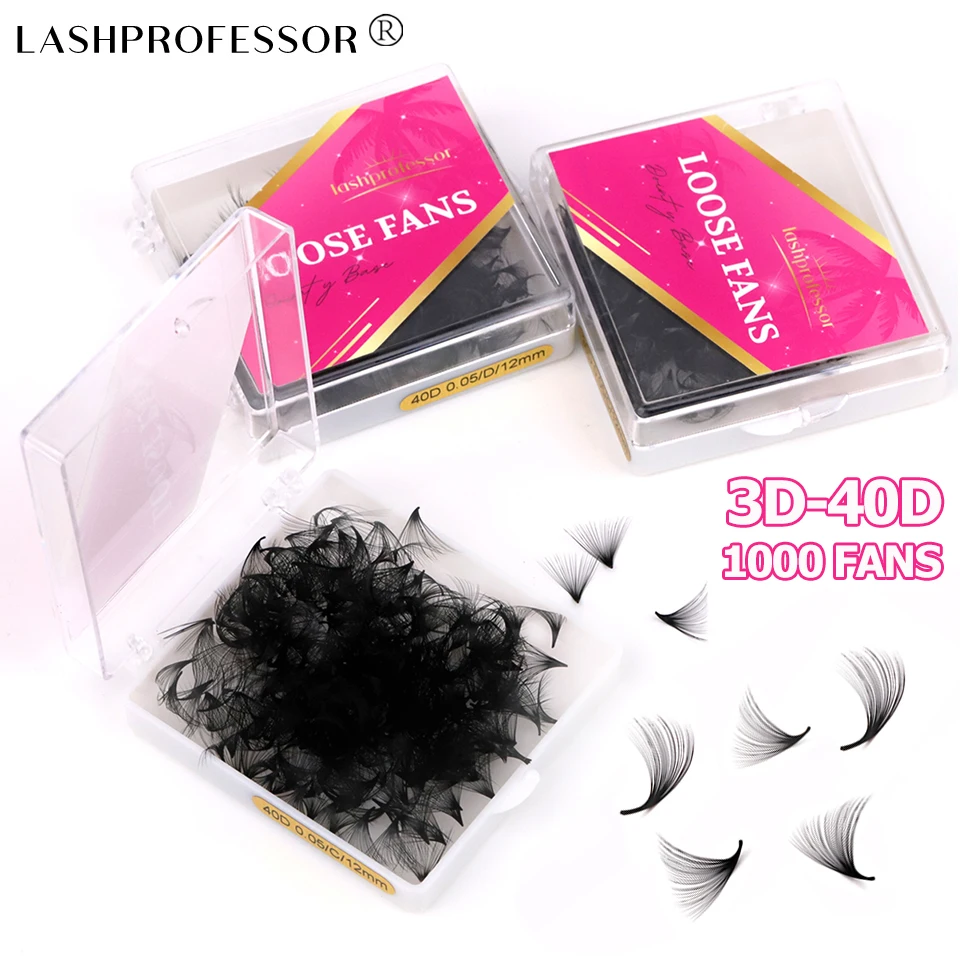 

Lashprofessor 3D To 40D Loose Fans Pointy Base Premade Volume Lashes Eyelash Extension 10D Medium Stem Sharp Russian Volume Fans