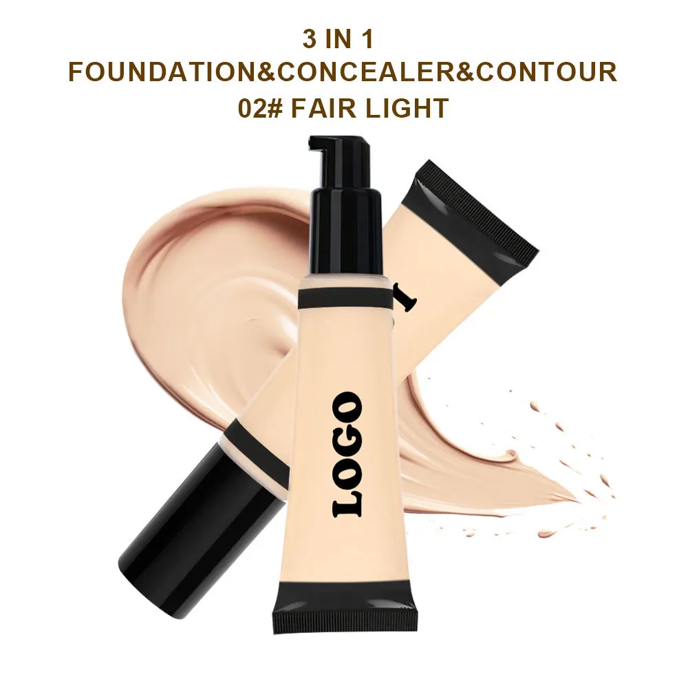 Drop-shipping e etiqueta privada sem logotipo controle de óleo corretivo à prova d'água e hidratante base fosca de longa duração