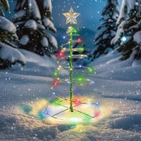 2025 Solar Christmas Tree Light Outdoor DIY Wrought Iron Waterproof Garden Festive Atmosphere Lawn Decoration