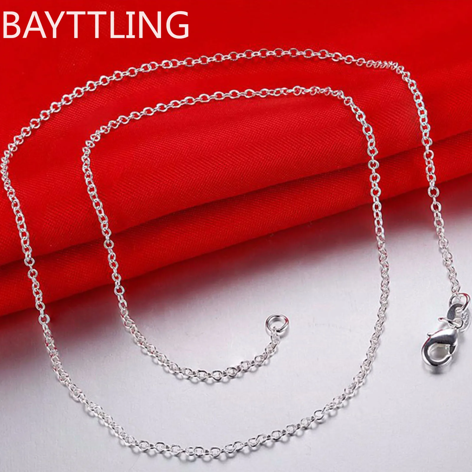 Wholesale 5pcs/lot 925 sterling silver chain necklace fashion men/women DIY jewelry Rolo chain 1mm necklace 16 18 20 22 24 inche