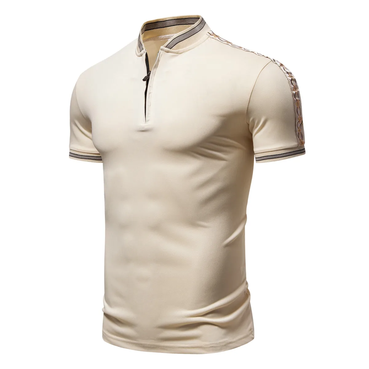 

Европейский размер, летняя новая модная повседневная футболка с короткими рукавами и воротником-поло, мужская футболка