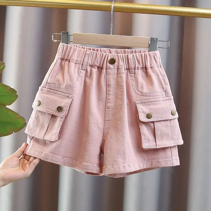 Girls' Summer Shorts New Fashionable and Stylish Big Kids Outerwear Pants Children's Korean Versatile Work Clothes Hot Pant