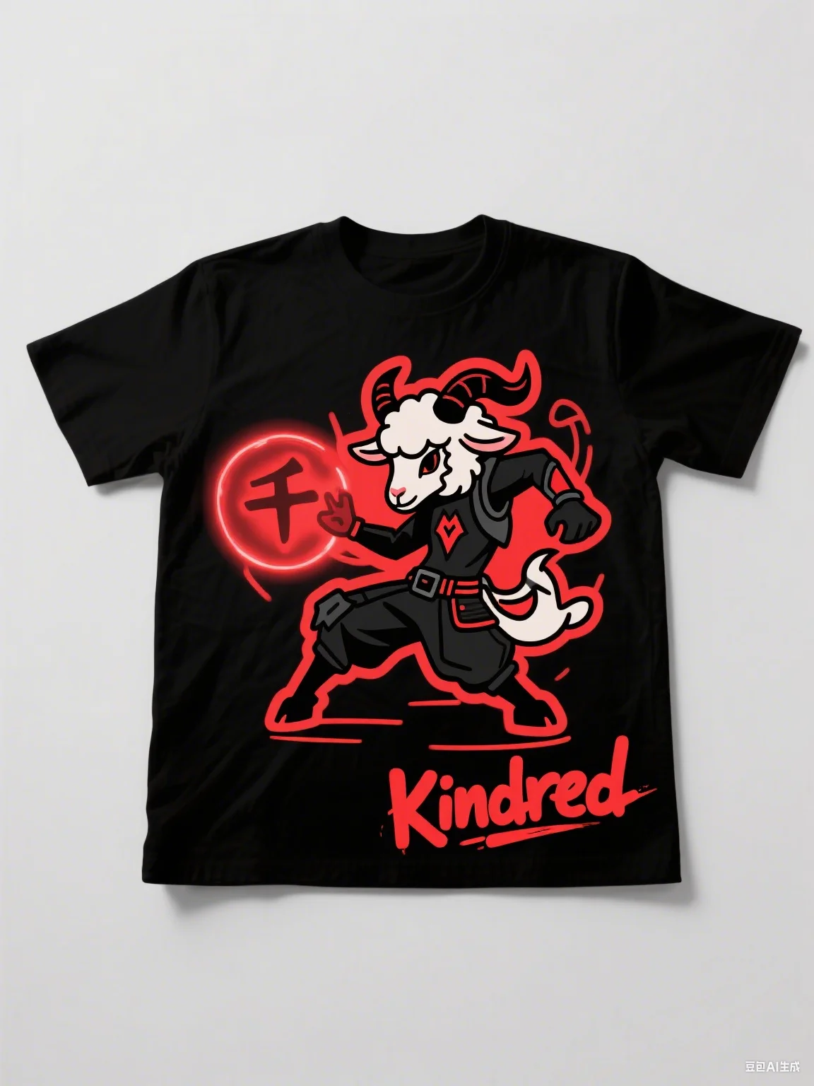

Premium Cotton T - Shirt: Kindred From LoL, A Chic Choice for Esports - Style Outfits Harajuku Gothic Style Print New Arrival