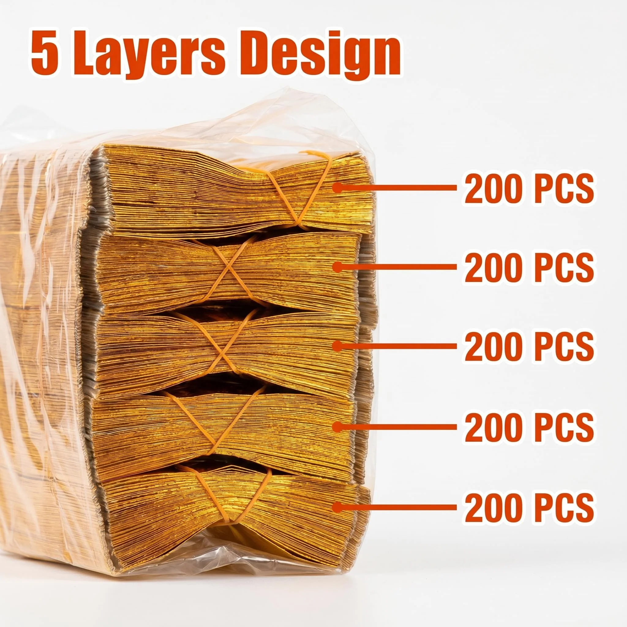 200 Pcs Chinese Joss Paper Money Ancestor Gold Ingots Semi Finished Gold Foil Paper for Ancestral Worship Funeral Ceremony