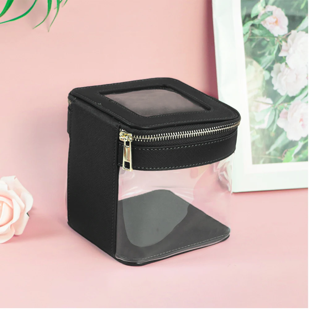 Anpassbare Kosmetiktasche und Toilettentasche mit Namensbuchstaben, transparentes und visuelles Design, großes Fassungsvermögen, tragbar für Reisen – Detail 8