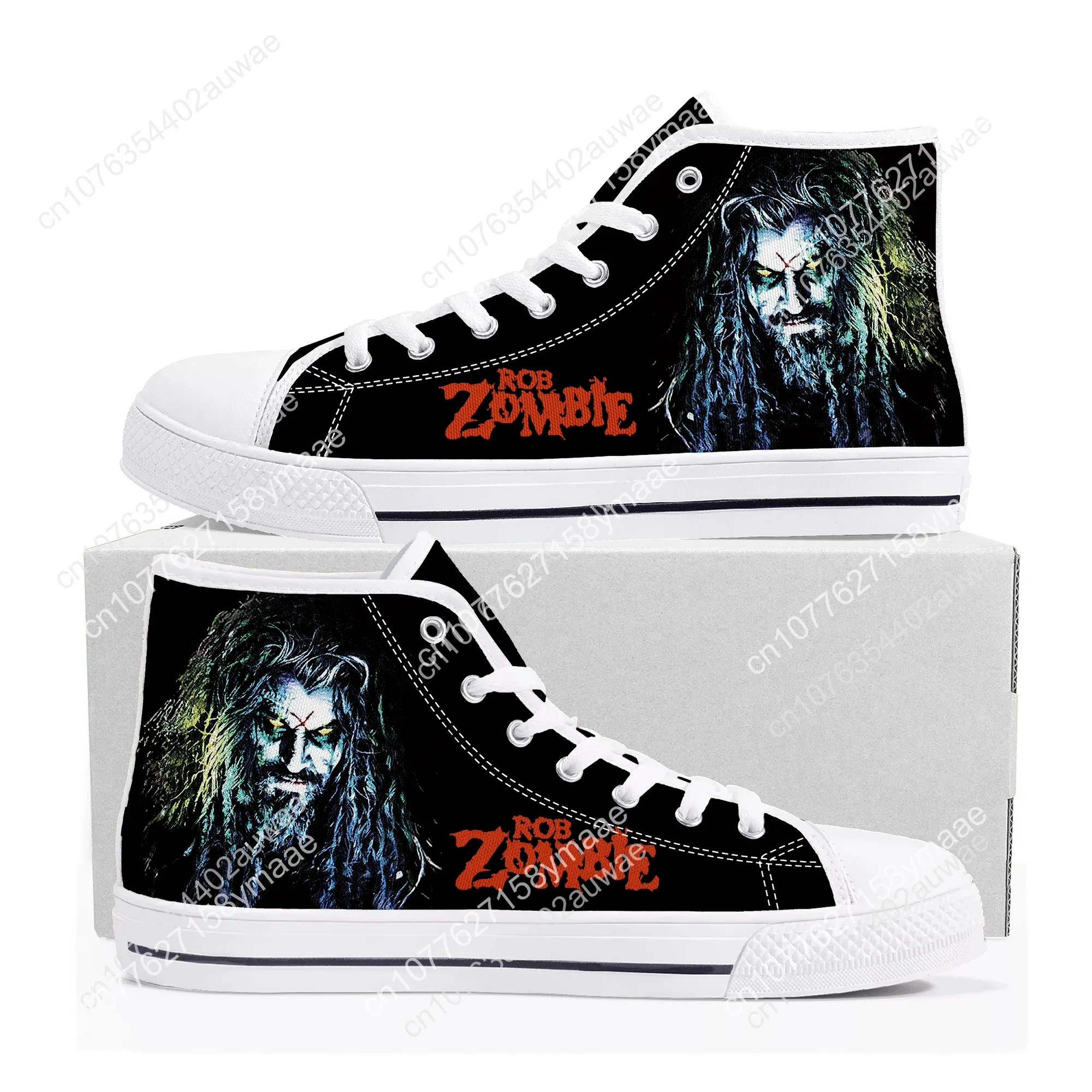 Rob Zombie Rock Singer High Top High Quality Sneakers Men Women Teenager Children Canvas Sneaker Casual Couple Shoes Custom Shoe