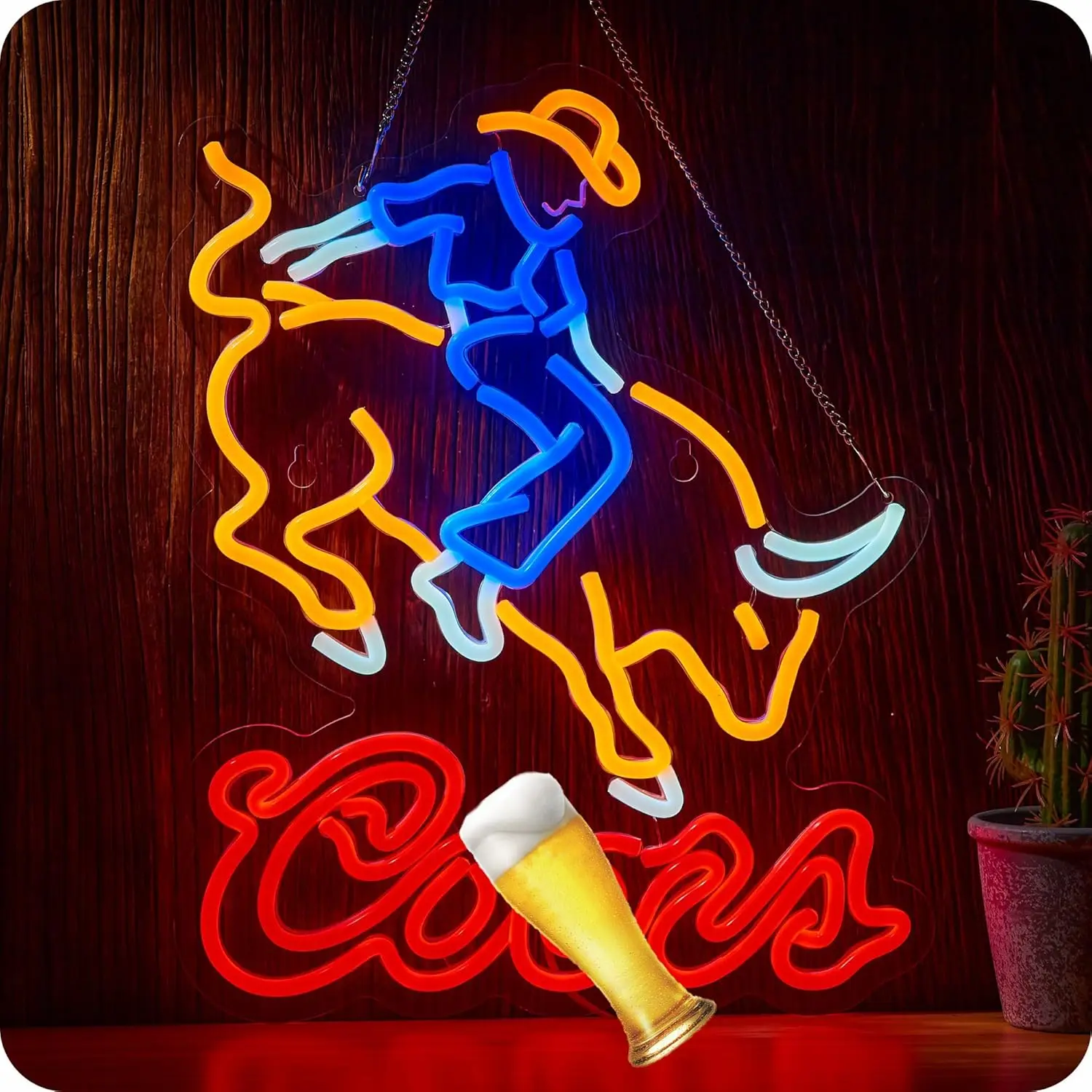 

Неоновая вывеска «Ковбой» для бара, настенный светильник, USB-светильник «Родео-пиво», светодиодный неоновый светильник для бара, паба, ресторана, магазина, вечеринки, спальни, декор, подарок