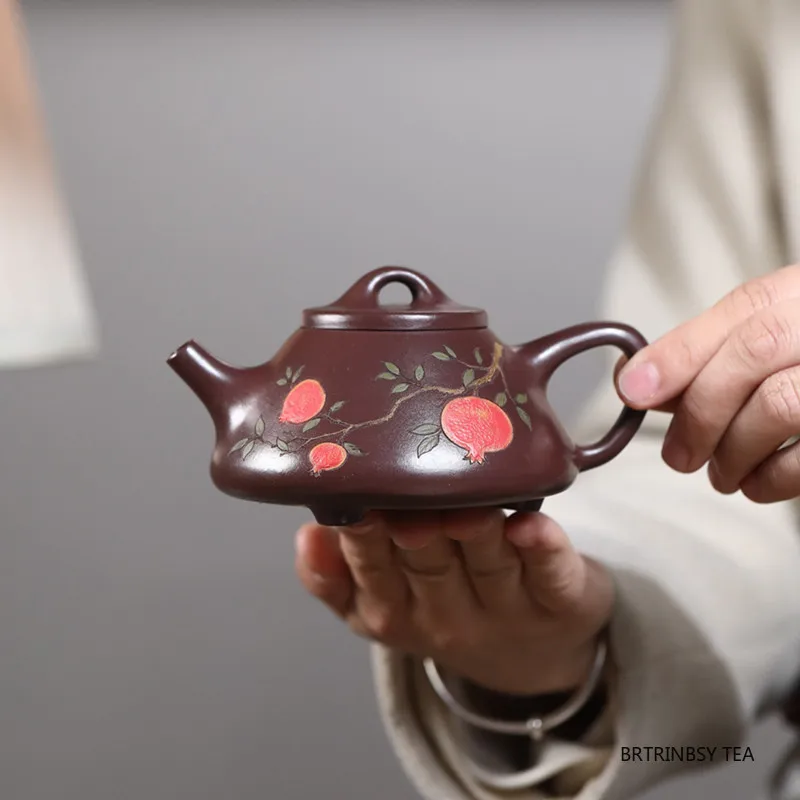 190ml Chinese Yixing Purple Clay Teapot Triangular Shape Tea Pot Tradition Handmade Kettle Household Zisha Tea Set Teaware