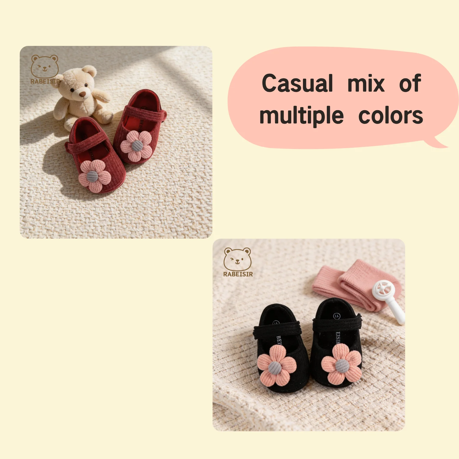 Niedliche Blumen-Mary-Jane-Flache Schuhe für Babys, trendige, leichte, weiche Schuhe für Party-Auftritte im Innen- und Außenbereich, Frühling – Detail 4