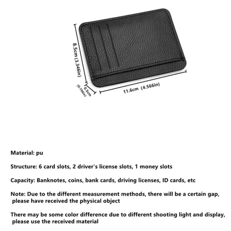 초슬림 여성용 미니 멀티 카드 패션 카드지갑 신용카드 홀더 지갑 심플 PU 가죽 카드홀더
