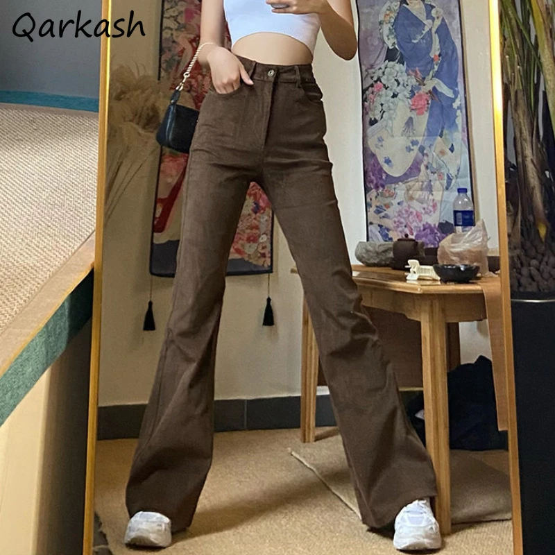 Flare Jeans Women Trendy Solid High Waist Distressed Design All-match Basic Casual Streetwear Vintage Korean Fashion Spring Y2k