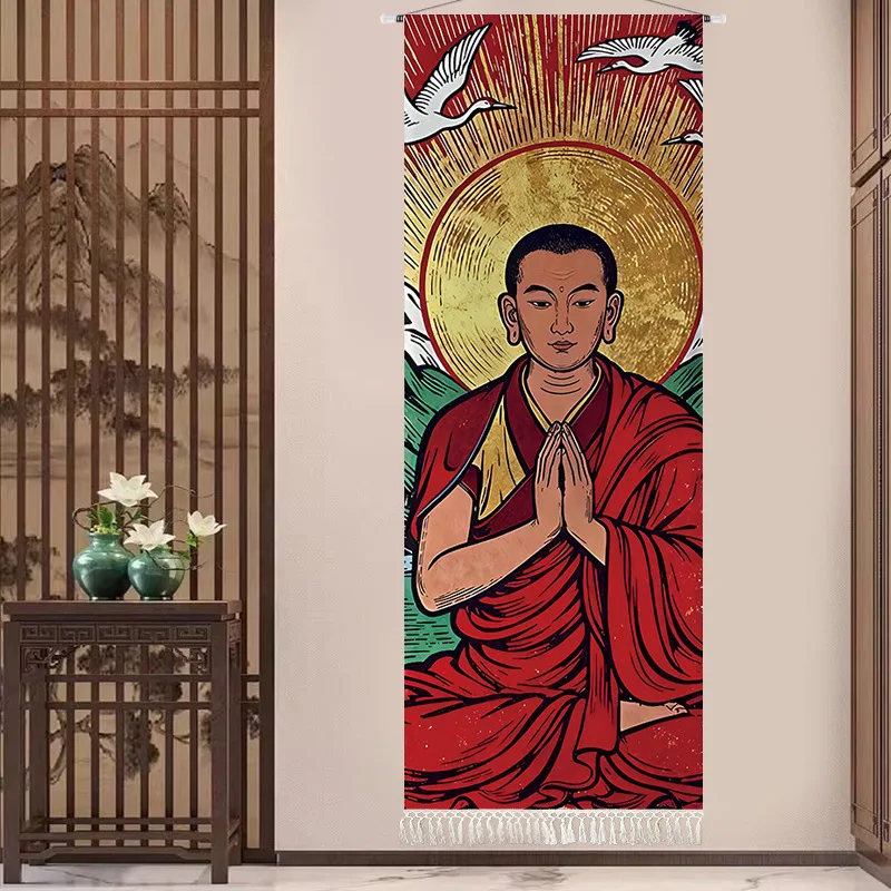 Tibetan‑Ethnic Fabric Tapestry Wall Hanging Cloth for Tibetan Homestay Atmosphere Decoration Living Room Background Ornament