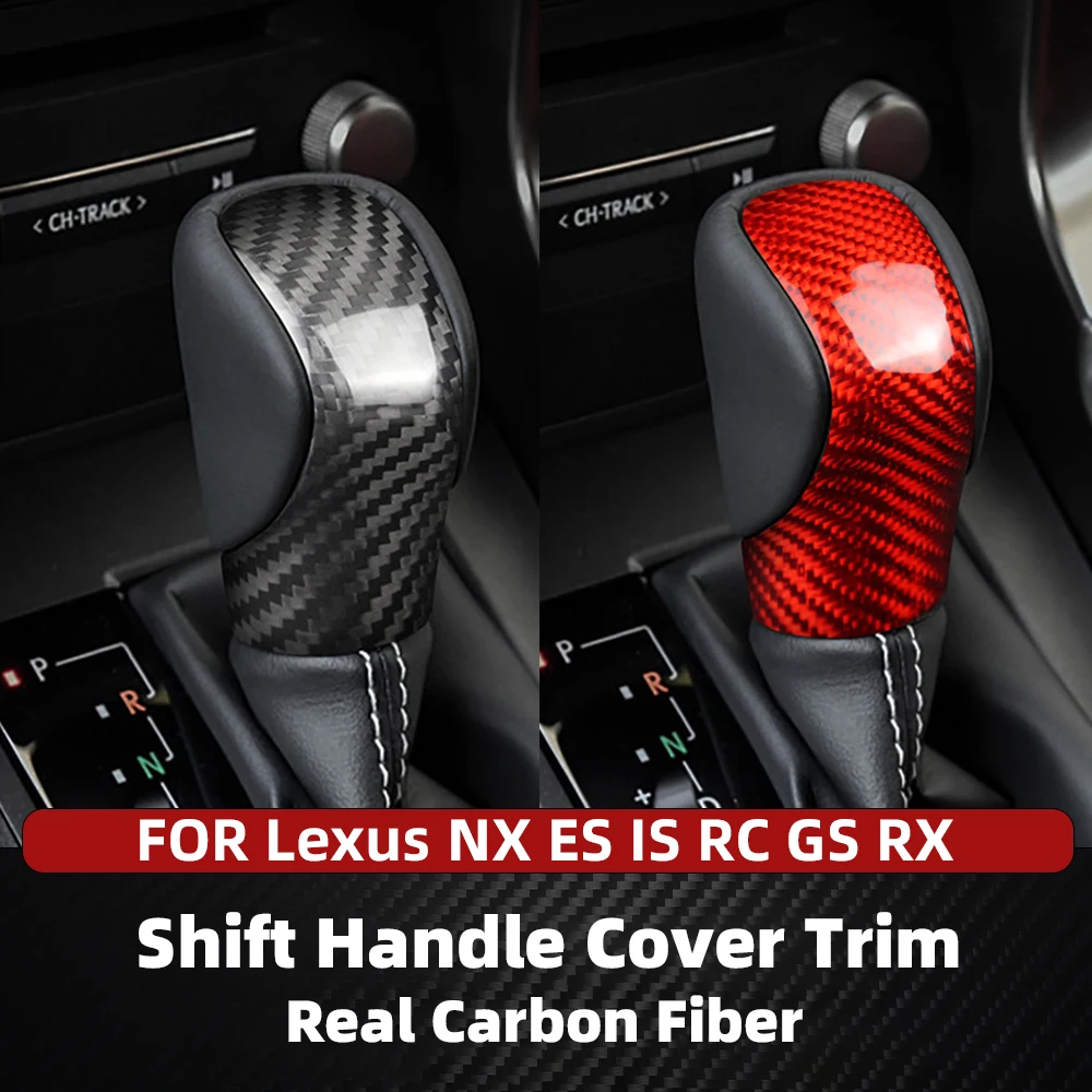

For Lexus Real Carbon Fiber Car Gear Shift Knob Gear Head Cover Trim NX ES IS RC GS RX 2014-2020 Black Red Blue Auto Accessories