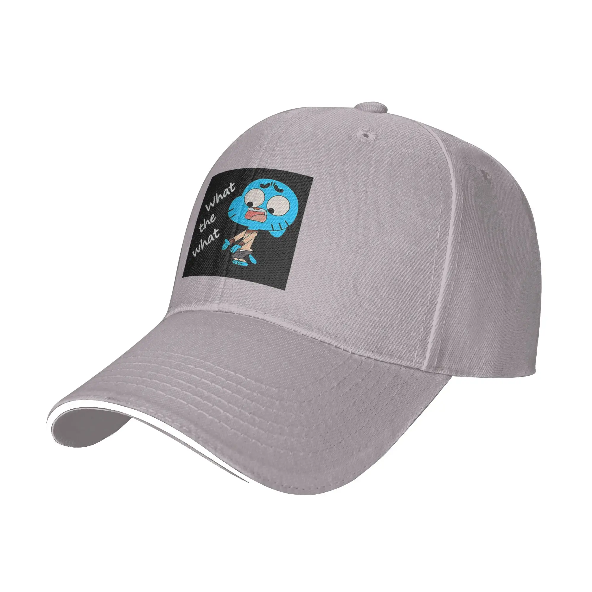 o-incrivel-mundo-de-gumball-what-the-what-cap-bones-de-beisebol-ajustaveis-​​chapeu-hip-hop-verao-unissex-bones-de-beisebol-personalizaveis