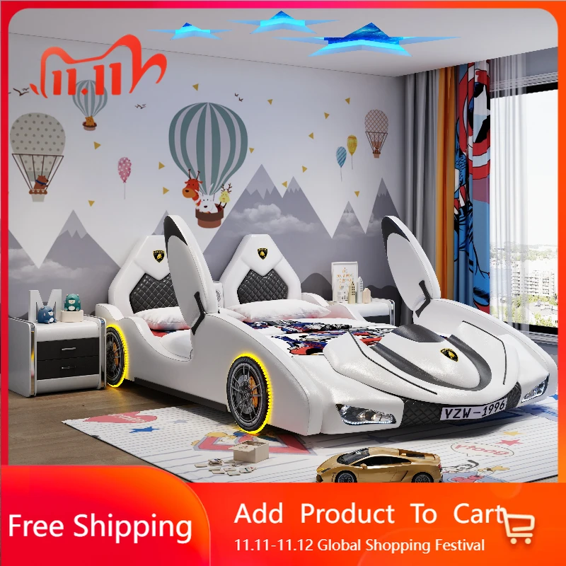 

Modern Children Massage Bed Castle Bedroom King Size Luxury Double Multifunctional Bed Safe Sleeping Beliche Home Furniture