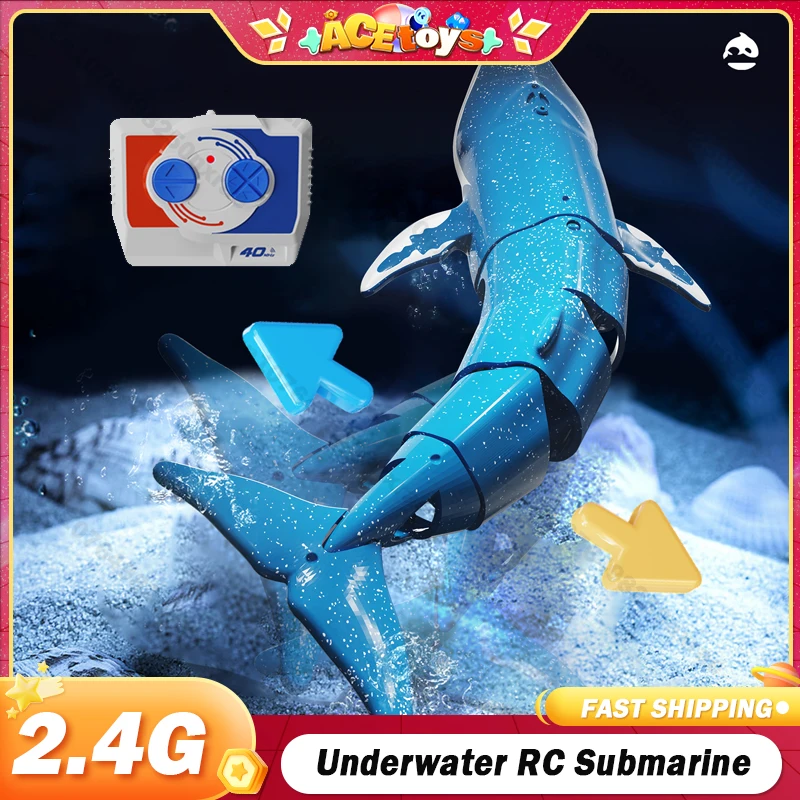 Underwater RC Submarine Remote Control Whales Shark Submarines Boat Toy Ship Diving in Pools Lake Gift Water toys for Children