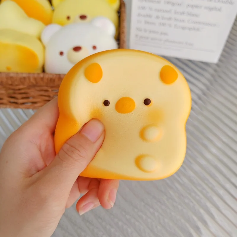 Squishy Cute Cartoon Simuliertes Brot-Squeeze-Spielzeug, weiches Stressabbau, langsam steigendes sensorisches Zappeln für Angstzustände, Geschenke für Kinder und Erwachsene
