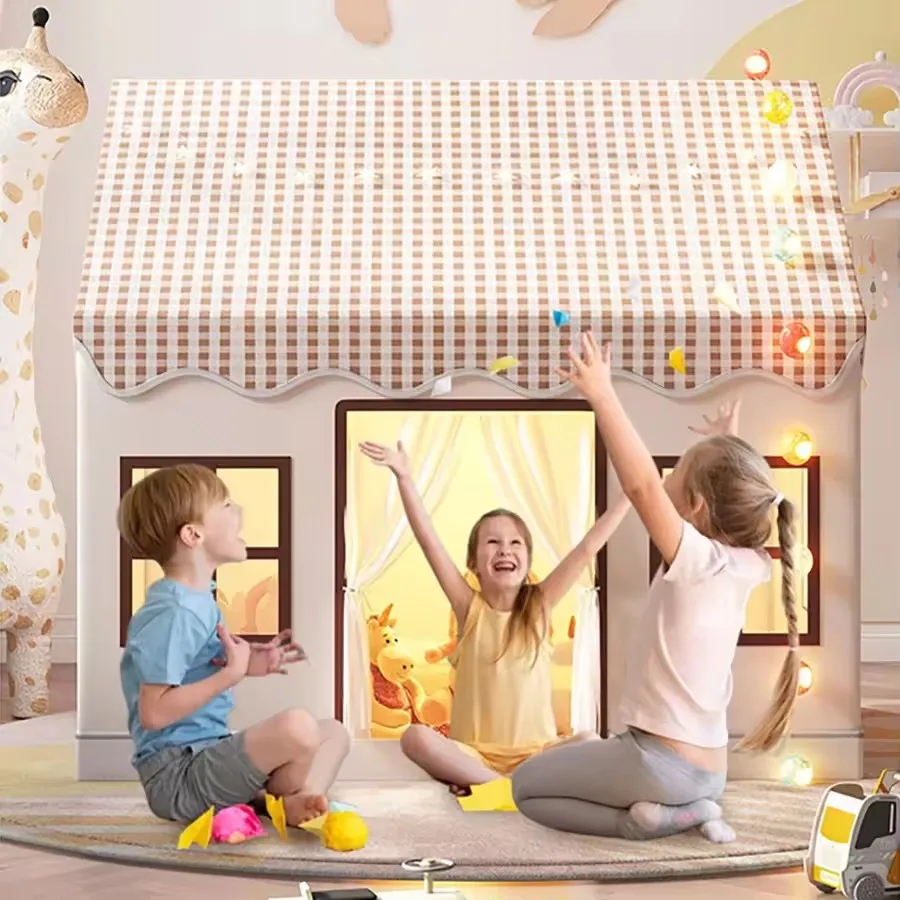 Criança dobrável jogar tenda pequena casa criança brinquedo tenda princesa menina castelo jogar casa tenda do bebê não inclui bola de luz presente natal