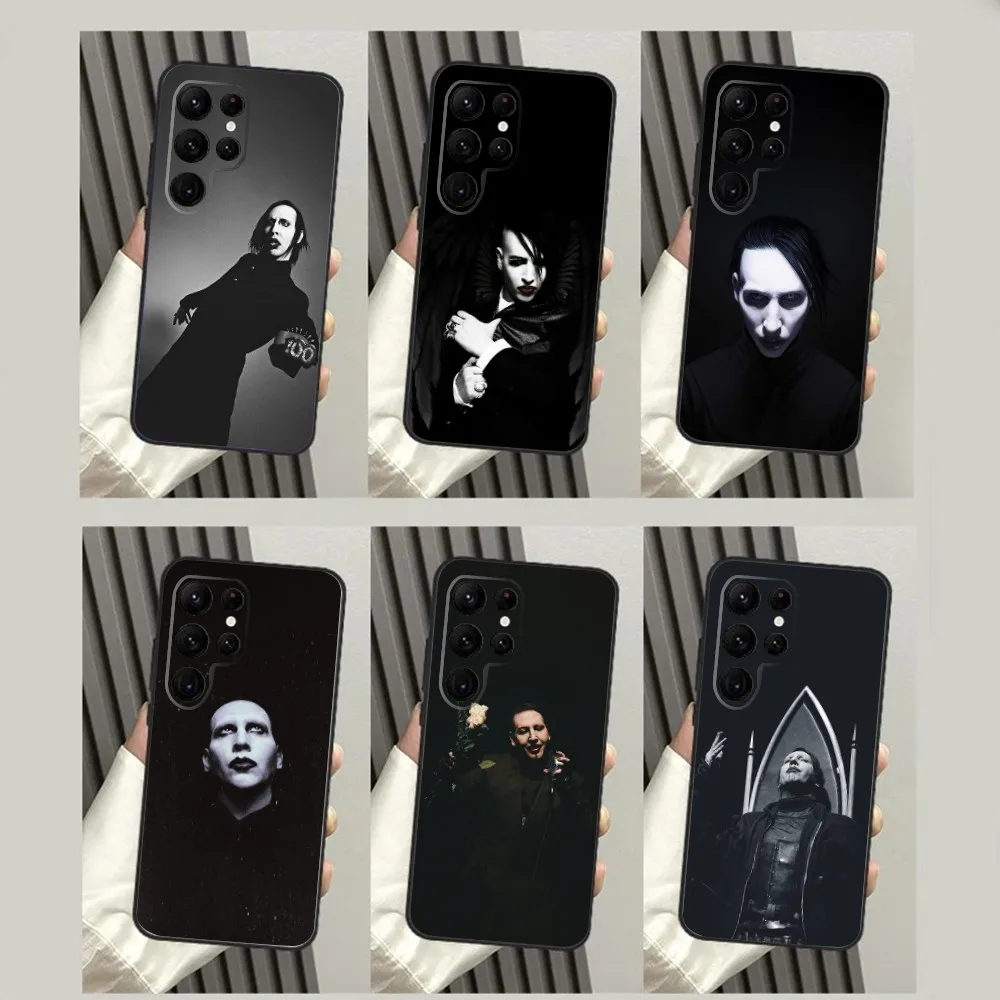 M-Marilyn M-Manson Phone Case For SamsungS23,S22,S21,S20 Ultra Pro S10,S30Plus,S9,20lite Ultra Black Cover