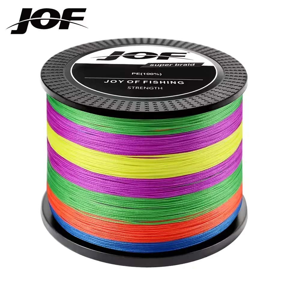 JOF X8 Geflochtene Angelschnur 1000M 500M 300M 8 Stränge Mehrfarbig Multifilament Salzwasser PE-Schnur 20 30 40 50 60 80 100LB
