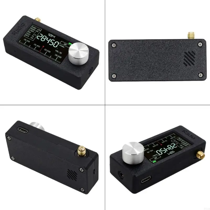 

77UB 1.9inch IPS Screen LSB USB Radio with Round Antennae 0.5-108mhz SI4732 Mini Pocket Radio Type C 800mAh