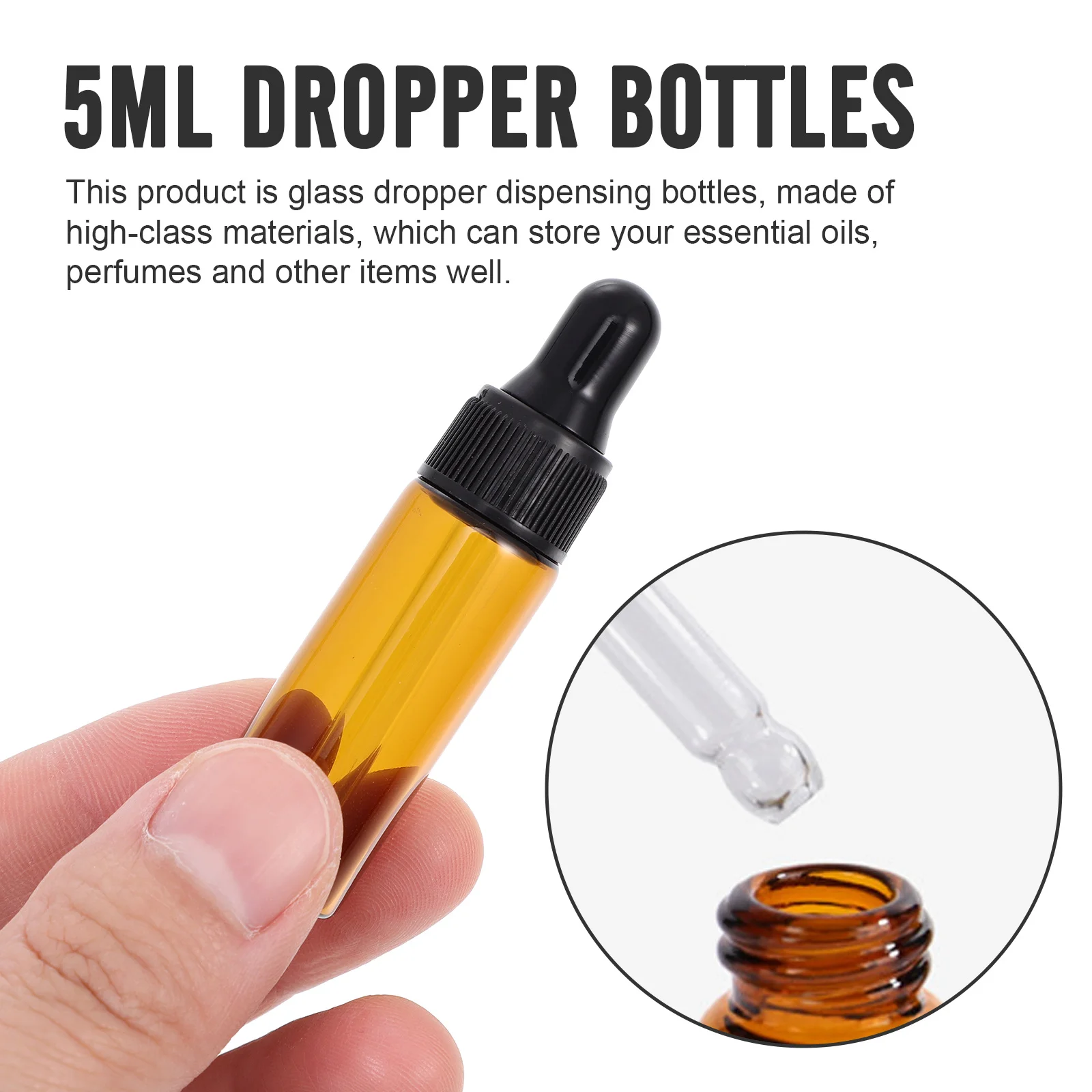 

20Pcs Dropper Bottles Glass Mini Travel Containers Refillable Small Bottles for Essential Oil Perfume Storage Dropper Bottle