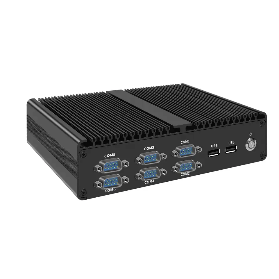 Intel Core i7-8550U i3-7100U Fanless Embedded Industrial PC 6*RS232 COM 4G SIM 4Lan Mini Firewall Router Quad core Ubuntu 8G RAM