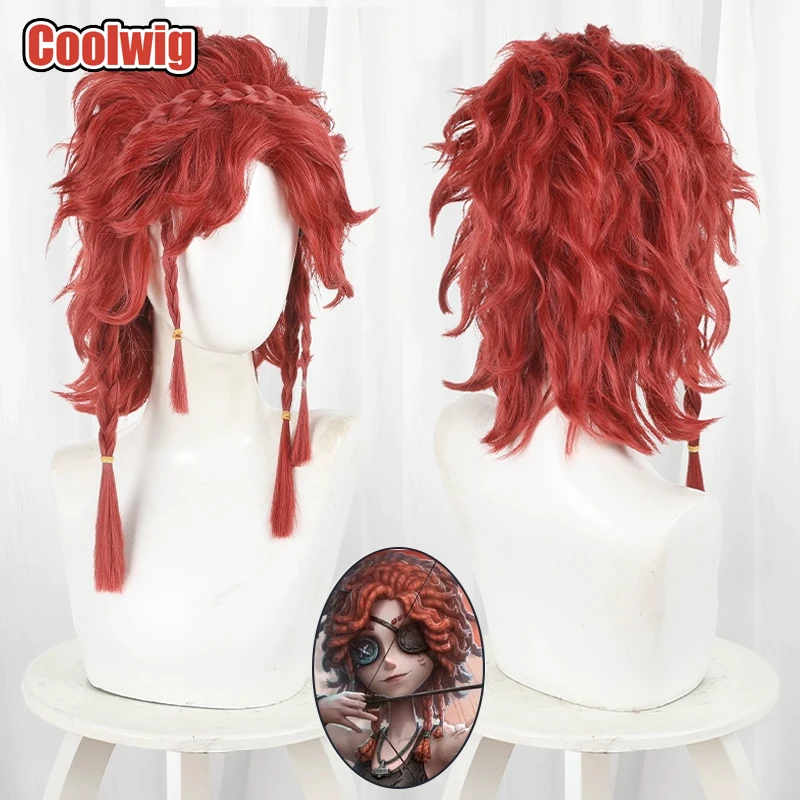 

Coolwig Synthetic Hair Brynhildr Vilulf Cosplay Wigs Game Identity V Brynhildr Vilulf 38cm Long Wavy Red Cos Wig Heat Resistant