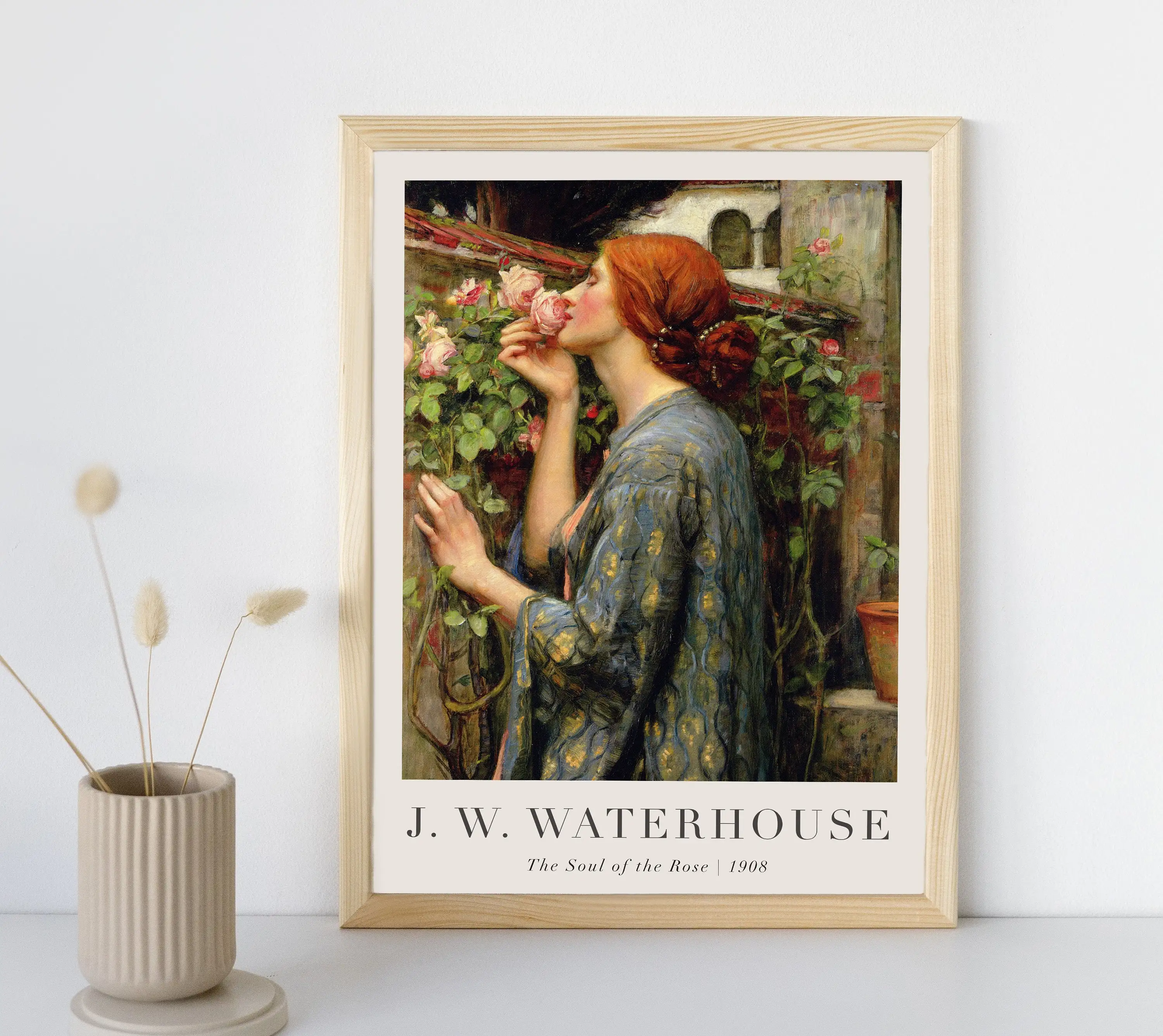 Vintage John William Waterhouse Victorian Woman Portrait Shalott Poster Print Wall Art Pictures Canvas Painting Room Home Decor