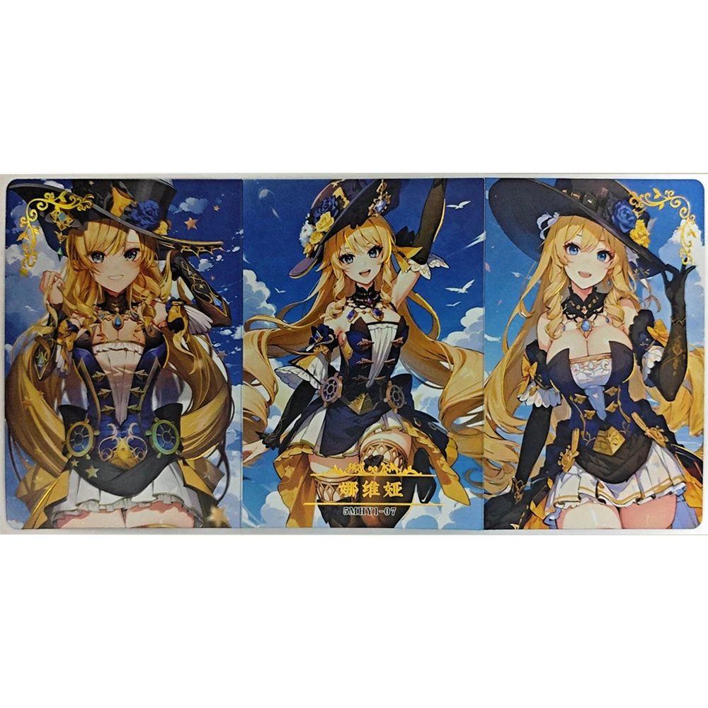 Anime Goddess Story Triple Overlap Furina Frieren Premium Flash Cards Boys Games Toys Christmas Birthday Gift Collectible Cards