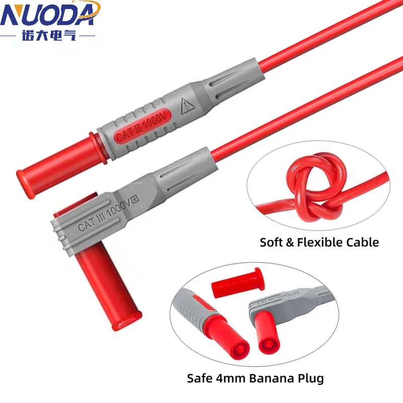 NUODA P1308B 18pcs Multimeter Test Leads Kit with Replaceable Needles Alligator Clips 4mm Banana Plug to test Hook Clips Set