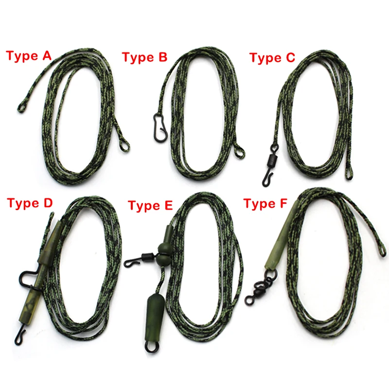 2pcs Carp Fishing Accessories Ready Leadcore Loop QC Swivel Multi Clip 12 Strand Braid Hooklink Carp Rig Chod Helicopter Rig