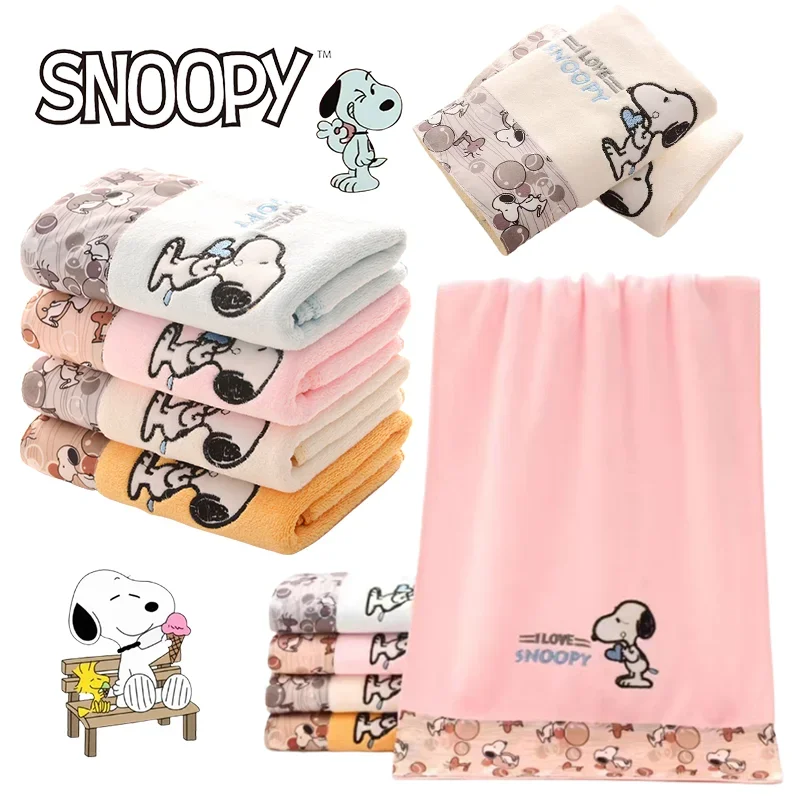 75*35cm Snoopy Cotton Towel Microfiber Bath Towel Thickened Soft Affinity Face Absorbent Towel Bathroom Home Hotel for Adults