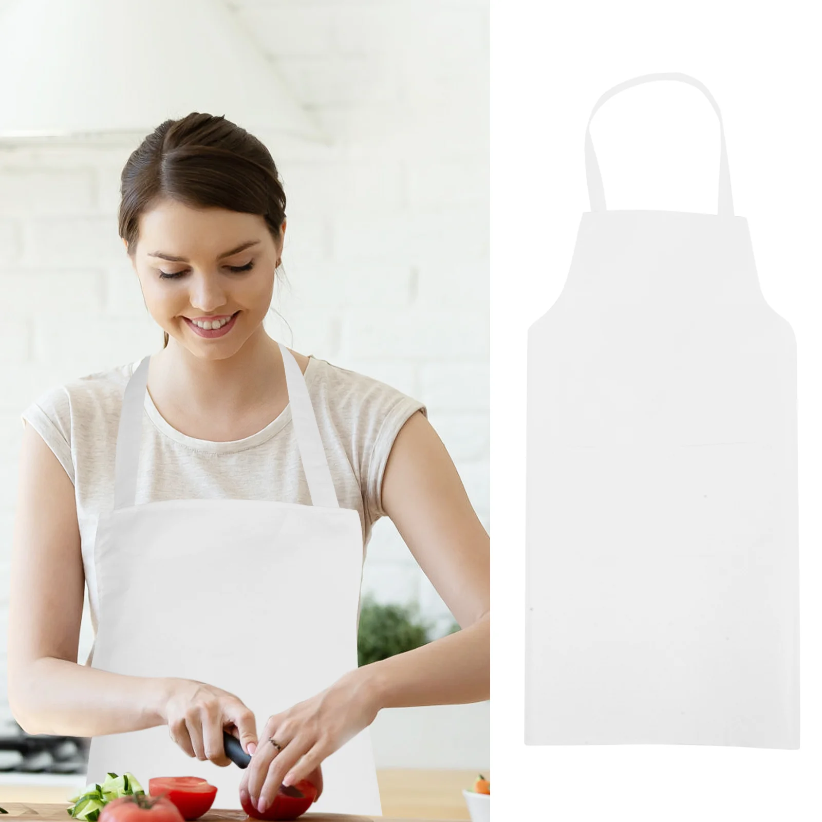 Restaurant Apron Sleeveless Kitchen Manicure Korean Version Halter Neck with Pocket