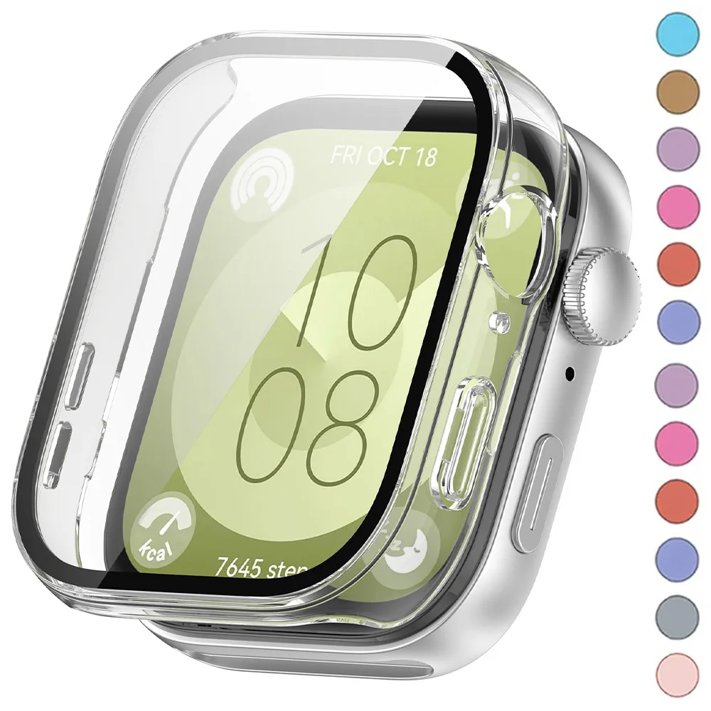 Tempered Glass Case For Huawei Watch Fit 3 Bumper Full Cover Watch Screen Protector For Huawei Watch Fit3 PC Shell Accessories