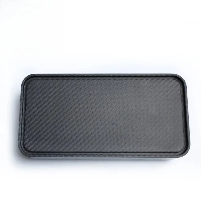 Carbon fiber car tissue box, armrest box, in-car storage towel set, tray paper seat type, car home office box