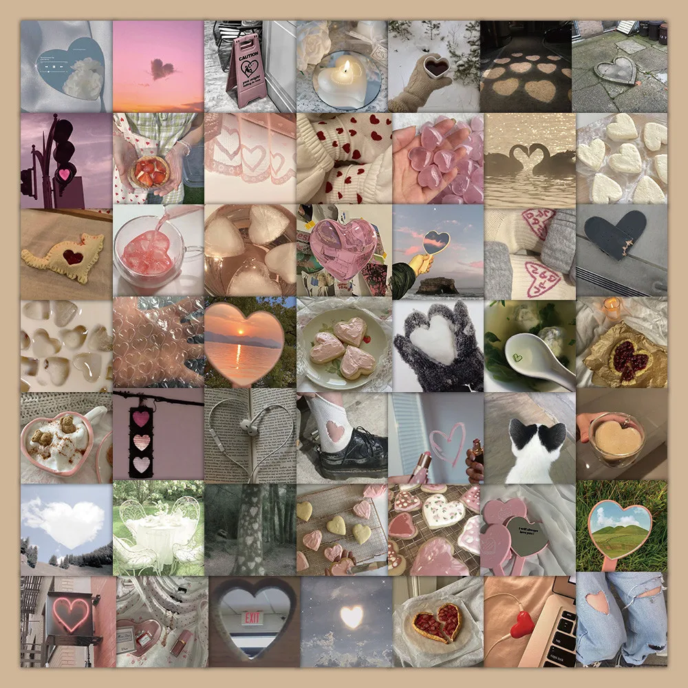 63-Piece Romantic Heart Stickers - Decorative Decals for Notebooks, Phone Cases, Backpacks & Journals Giajar Sticker Store