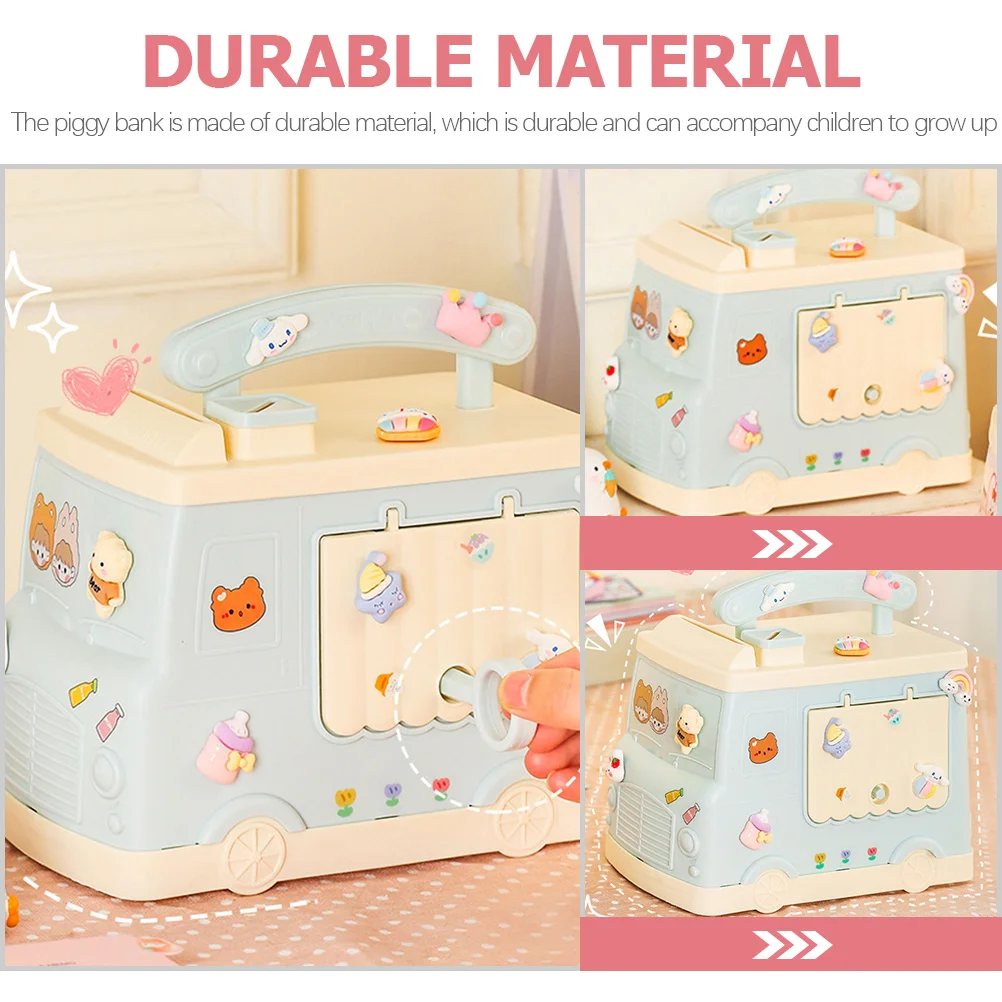 وعاء توفير منزلي على شكل حصالة على شكل سيارة كرتونية، حاوية عملات معدنية لسطح المكتب، ملحق أموال مزخرف لمكتب غرفة نوم الأطفال