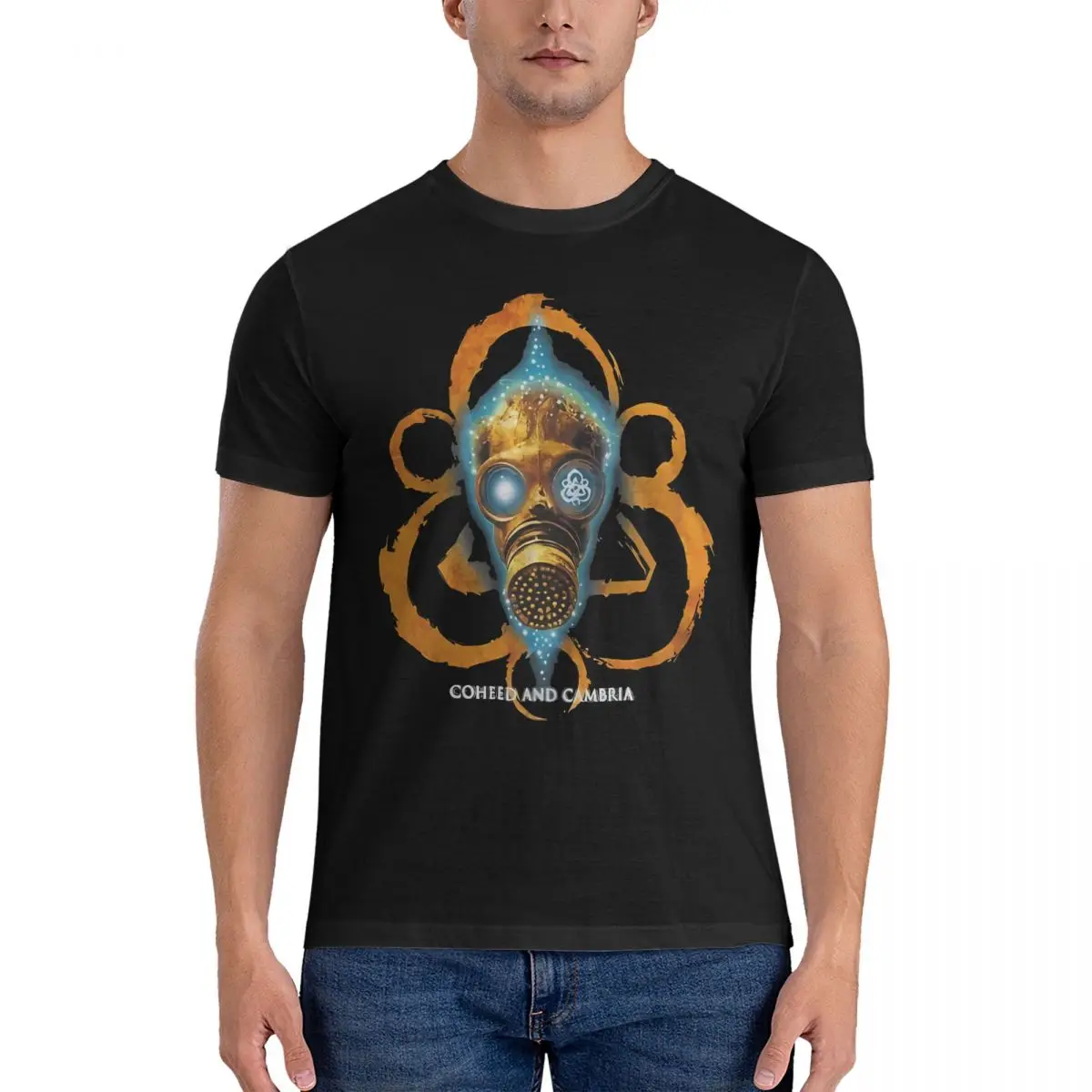 Rising T Shirts Men's Pure Cotton Novelty T-Shirts Round Collar Coheed And Cambria Tee Shirt Short Sleeve Clothes Unique