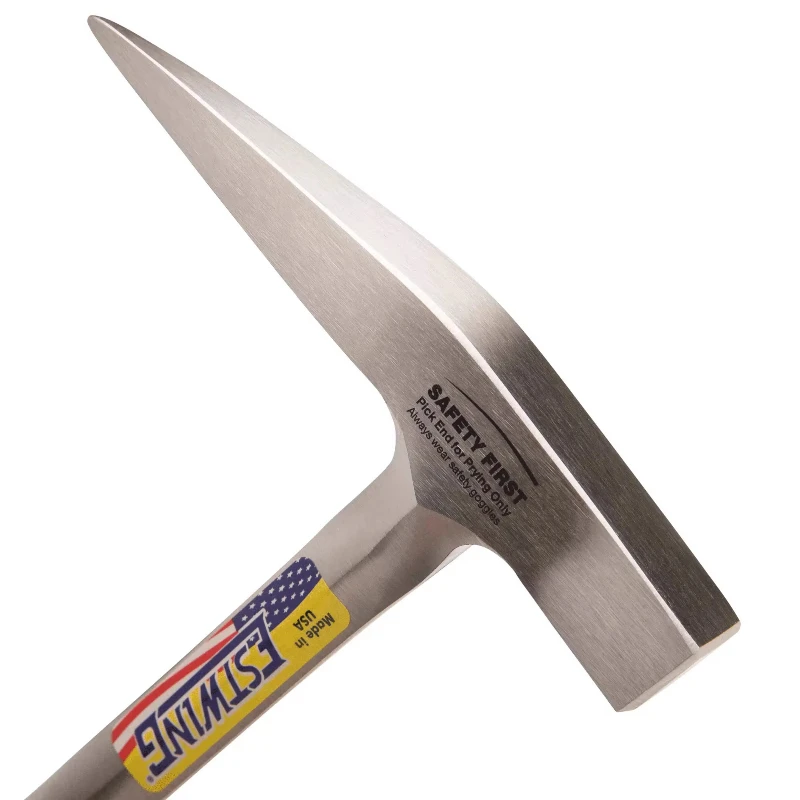 Martillo geológico puntiagudo americano Martillo geológico Estwing, Martillo geológico de ala este, mango de cuero E13P