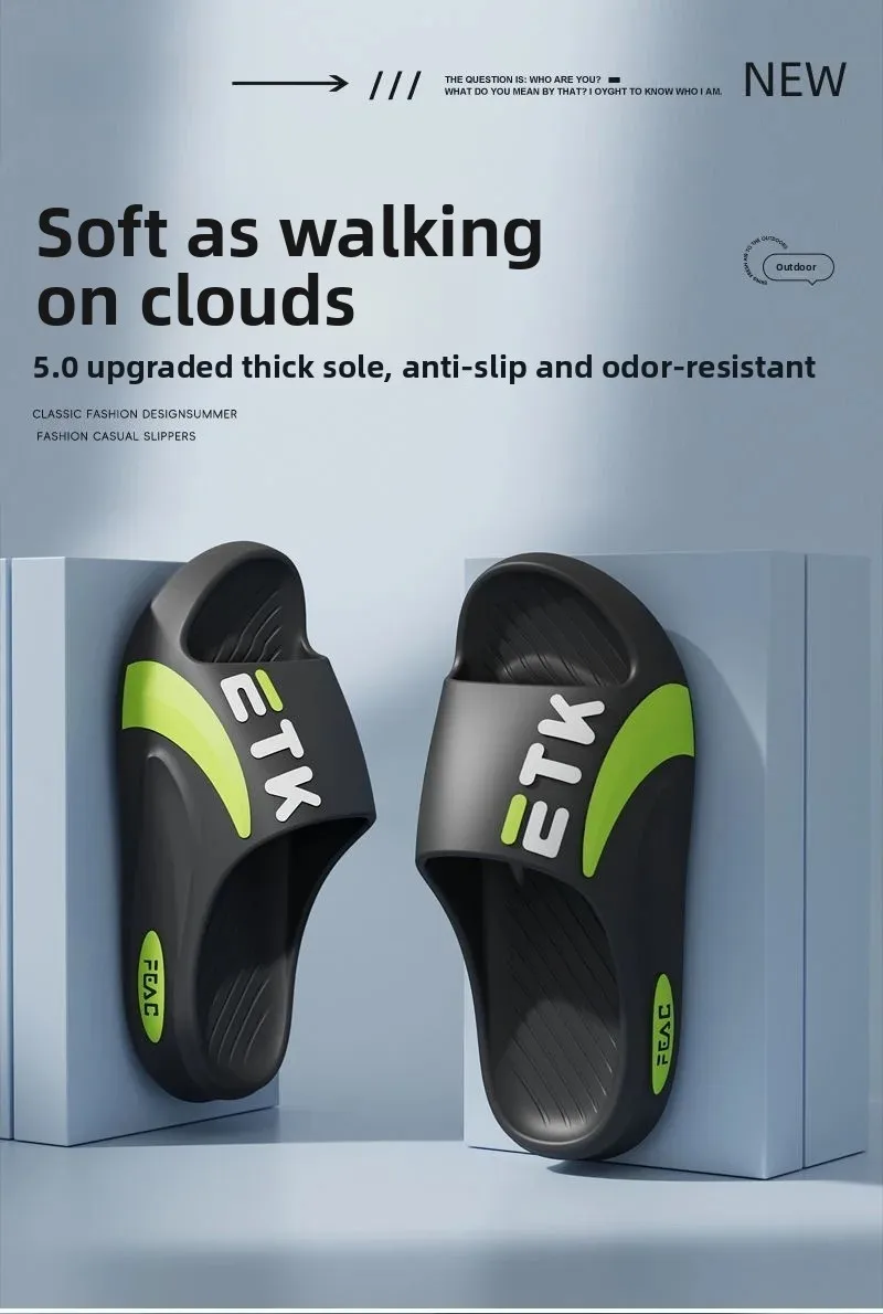 Pantuflas Deportivas para Hombre con Tacón Grueso para Verano, Playa, Baño, Antideslizantes, Juveniles, Modernas, Planas, de ...