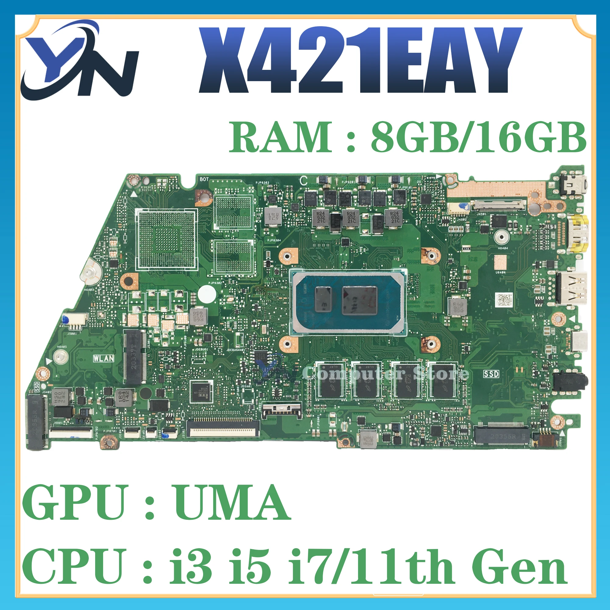 Imagem -02 - Placa-mãe do Portátil X421e I421e R421e X421eay X421eayb X421eq X421ep X521ea X521eq i3 i5 i7 8gb 16gb de Ram