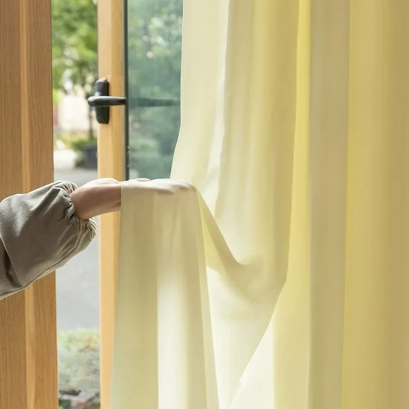 1pc French Modern Simple Sheer Curtain, Sun Protection Privacy Drapes, Light-Transmitting Not See Through, Balcony Lace Curtains